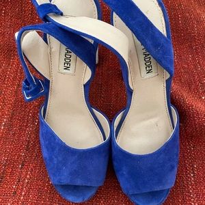 Blue Suede Strappy Steve Madden Heels